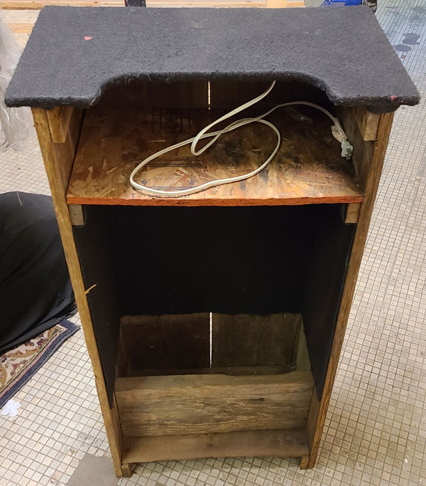 Barn Wood Podium Back Side