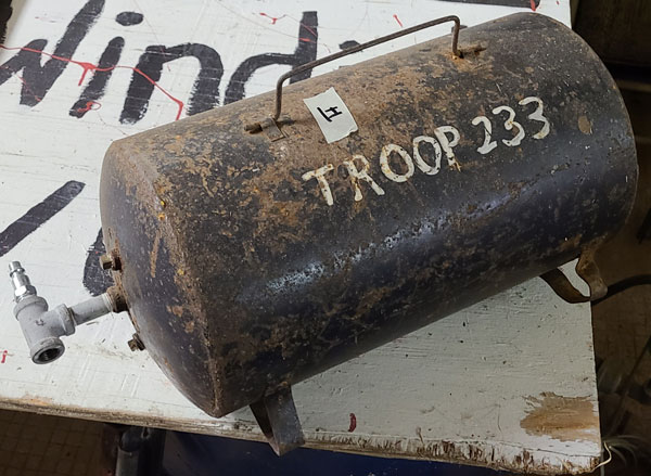 Black Air Tank with Troop 233 written on it