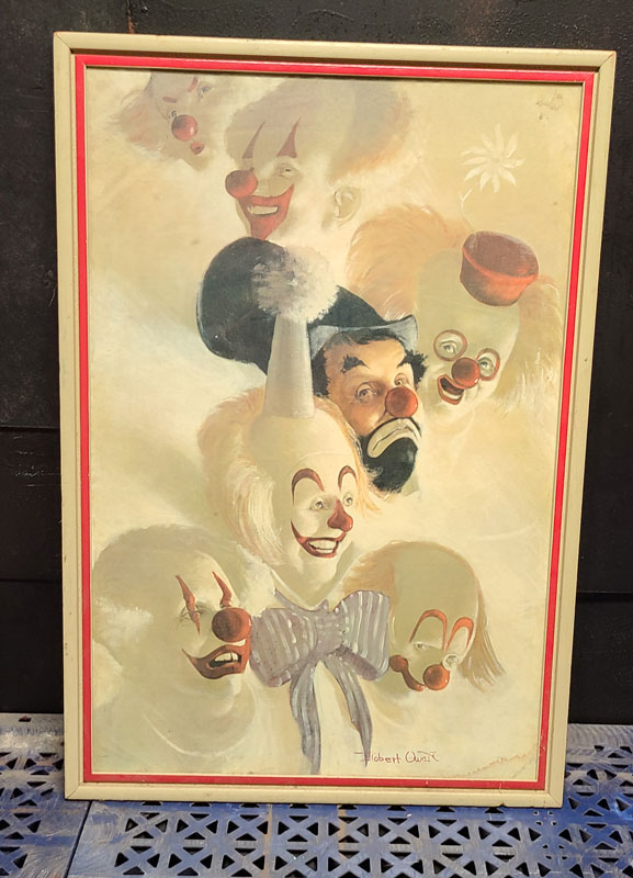 Framed Clown Painting