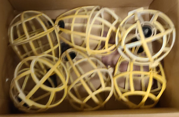 6 Yellow Plastic Light Cages